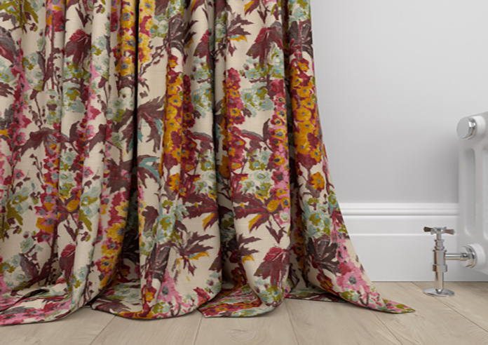 Hollihocks, Burgundy - Made to Measure Curtains - Image 6